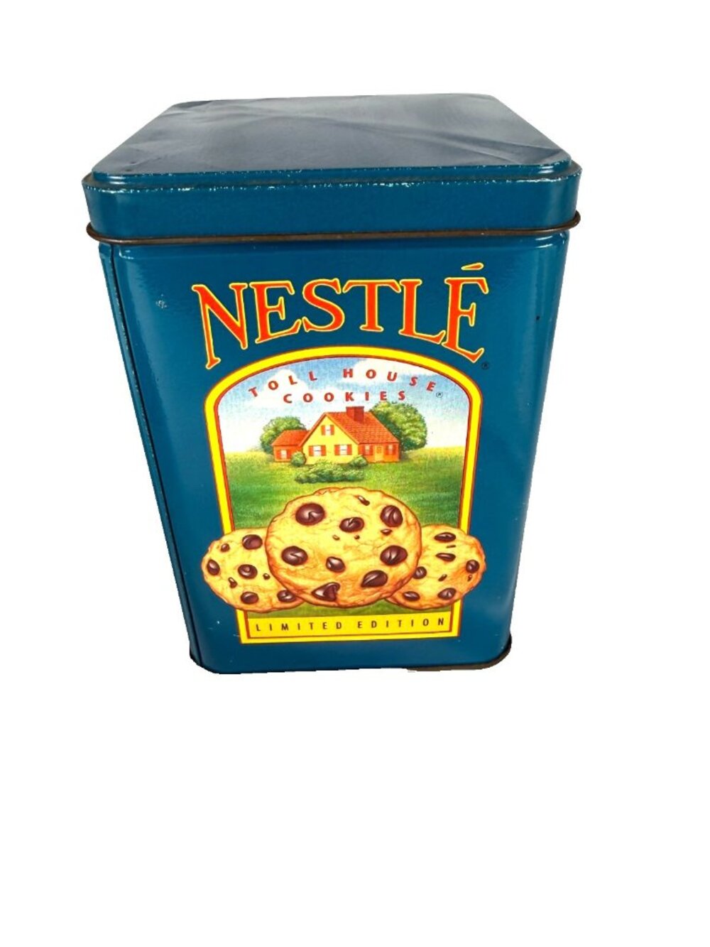 Vintage Nestle Limited Edition Toll House Cookies Empty Tin 4.25"L x 6.25"H